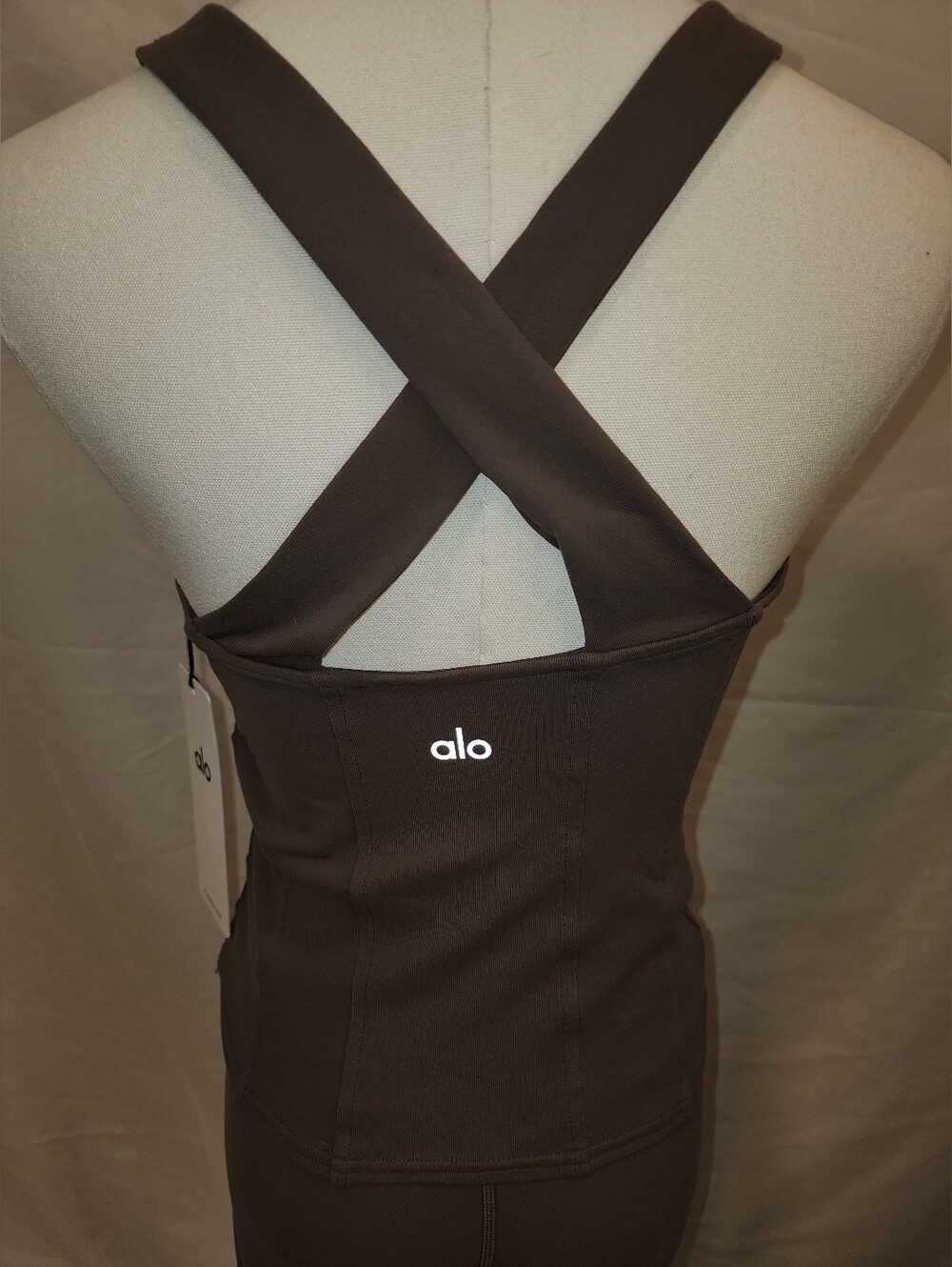Alo Yoga Olive Tree Corset Top and Softsculpt Leggings Set
